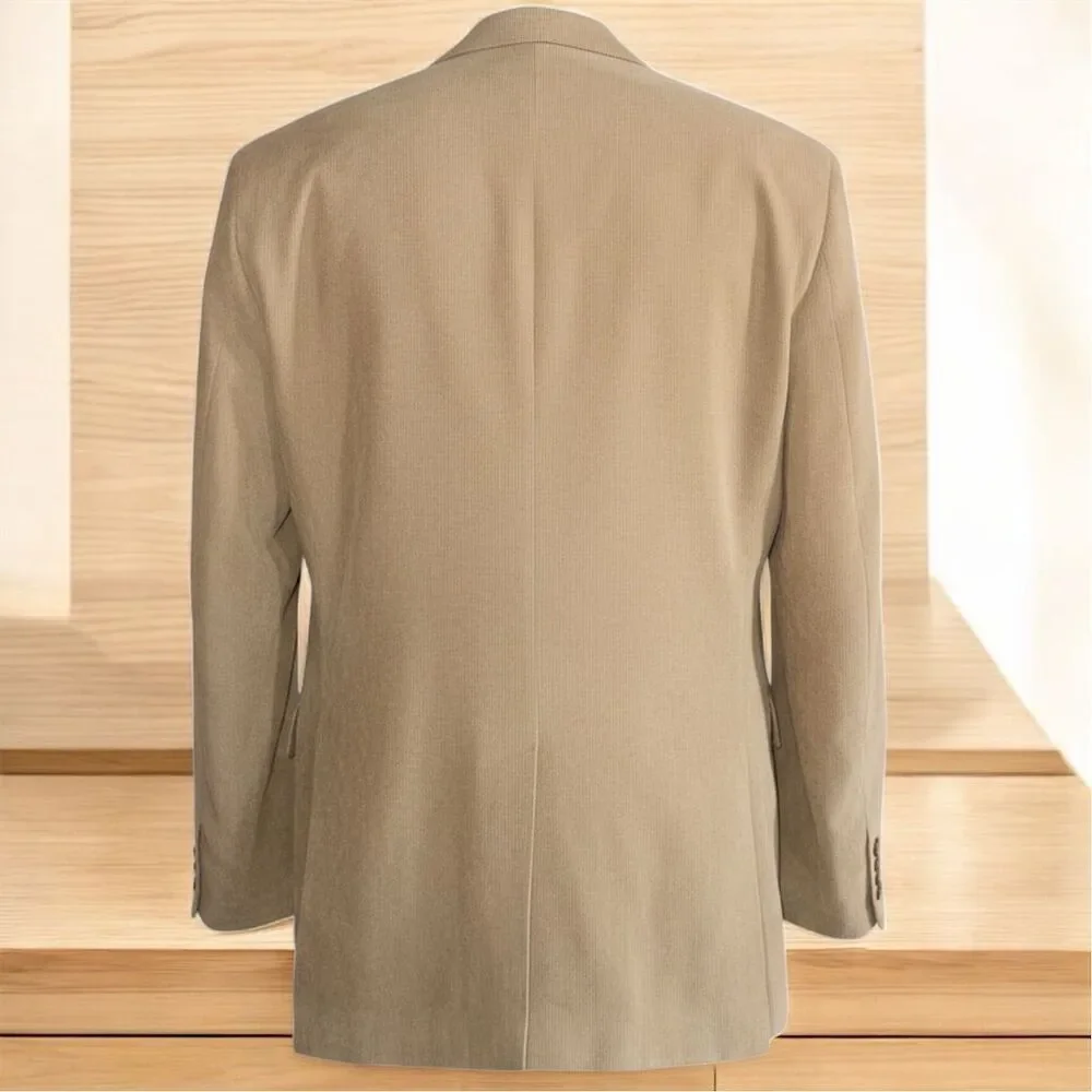 Andrew Fezza Italian Inspired Men's Beige Soft Corduroy Blazer Vintage 90s